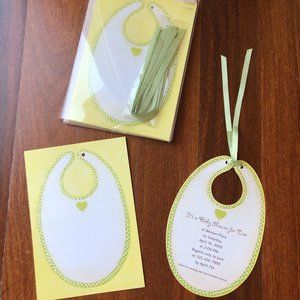 3/$15 Baby Bib Invitations - Printable - 8 Count